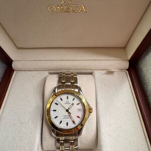 AUTHENTIC OMEGA Seamaster  AUTOMATIC 2 Tone Men's Watch - Gold and Silver